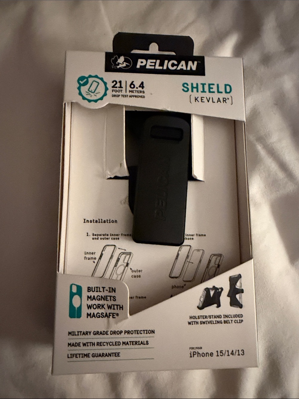 Pelican Shield Kevlar Holster with Belt Clip - Black